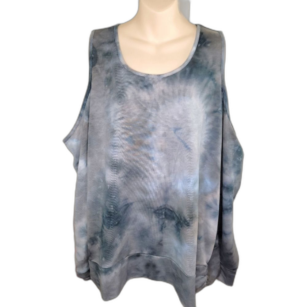 Maurices tie dye cold shoulder top blouse 2/2x